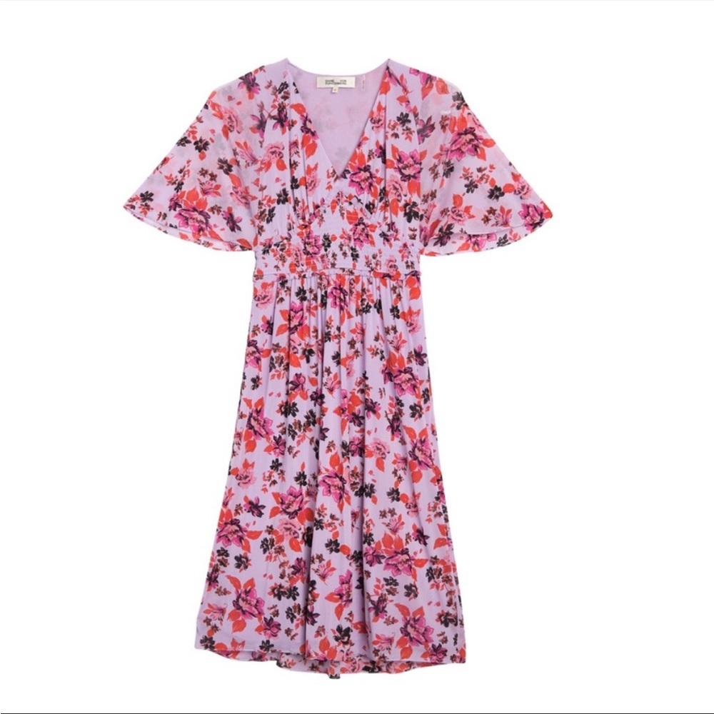 NWT Diane Von Furstenberg Napa Floral Midi Dress - Picture 3 of 10